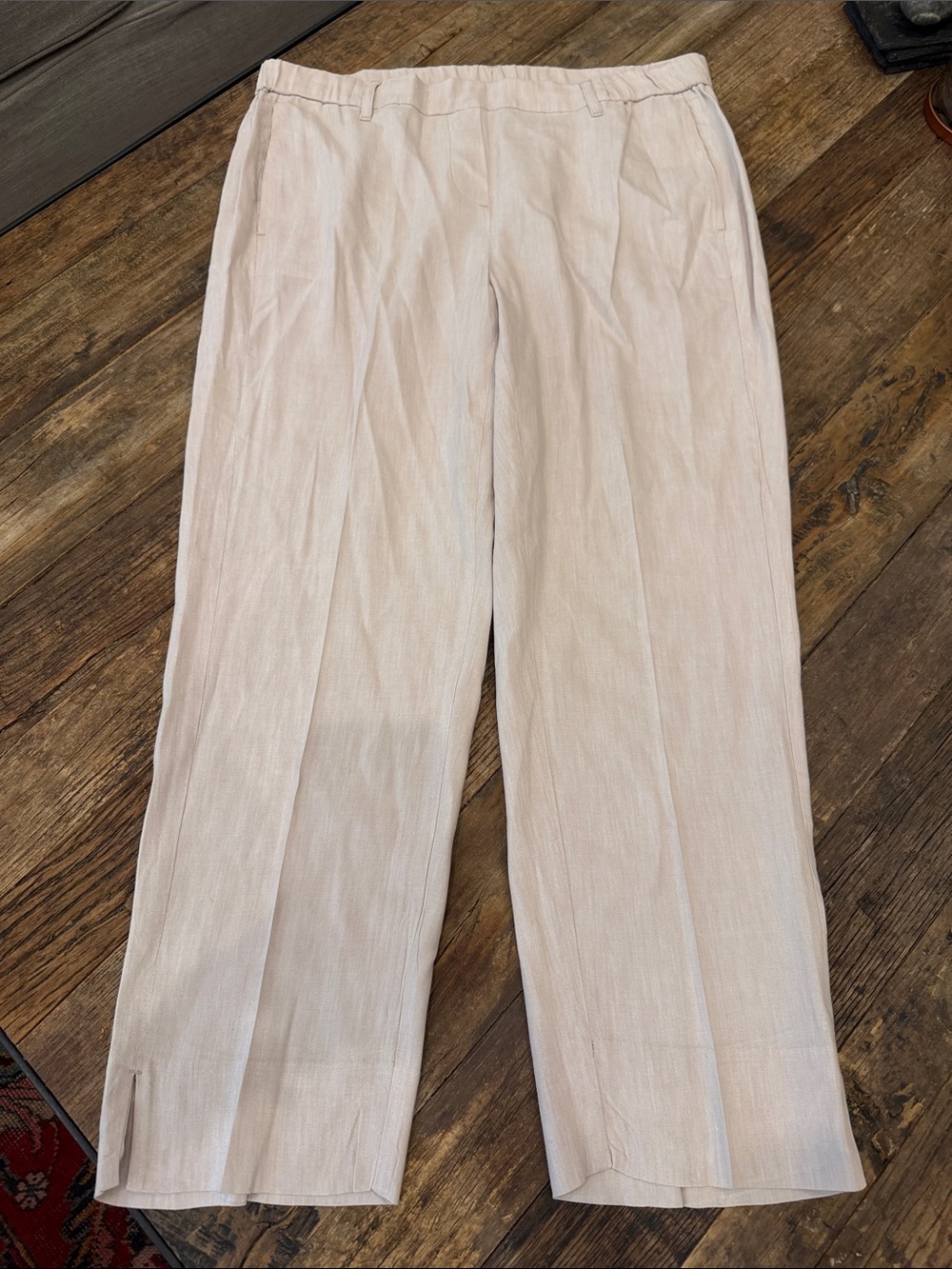 J. Jill Women’s Light Tan Stretch Linen-Blend trousers